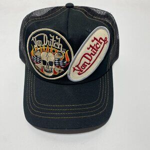 Von Dutch Y2K Vintage Black 2 Patch Hat